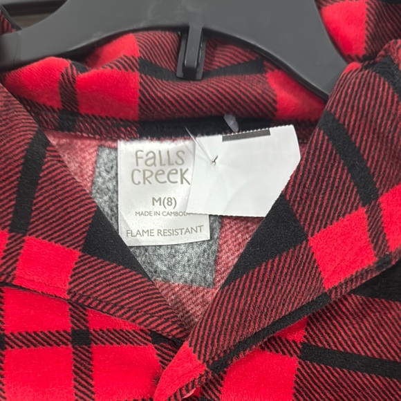 Falls Creek Red and Black Plaid Kids Pajama Set - Picture 2 of 3